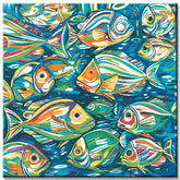 Painting by numbers fish in the pond